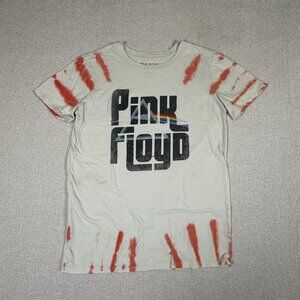 Pink Floyd Prism Graphic Band Tee Medium Bleach Dye Rock T Shirt
